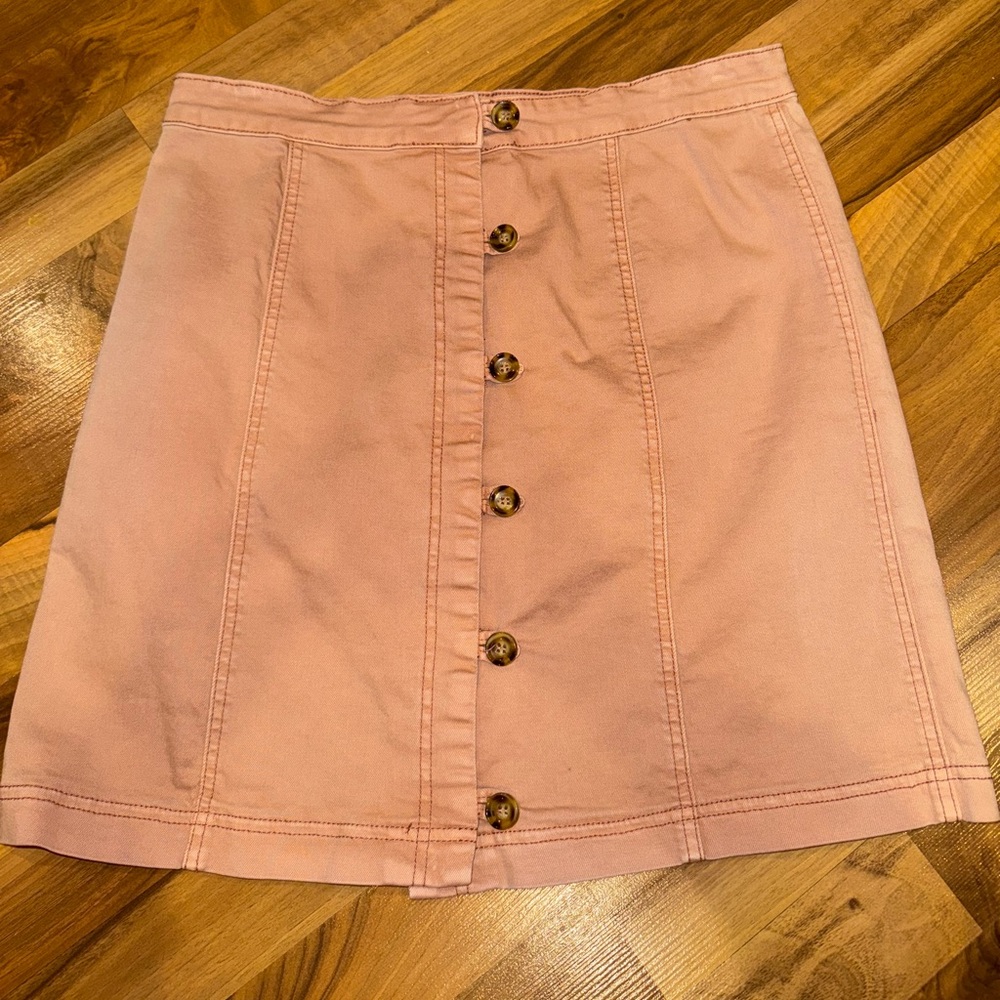 Listicle women’s skirt size large button up front peachy pink color